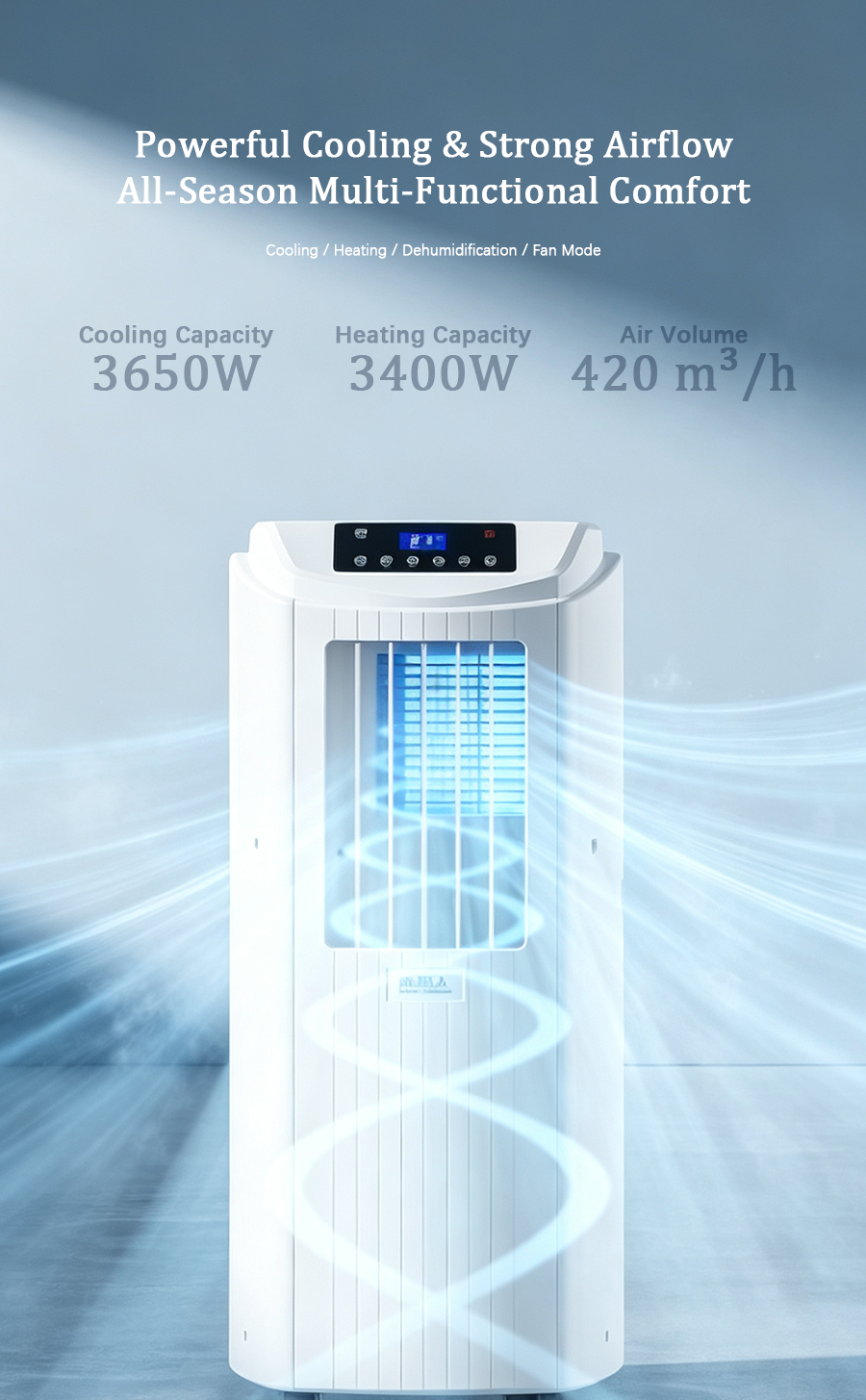 Portable Air Conditioner, Cooling & Heating All-in-One Mobile Air Cooler