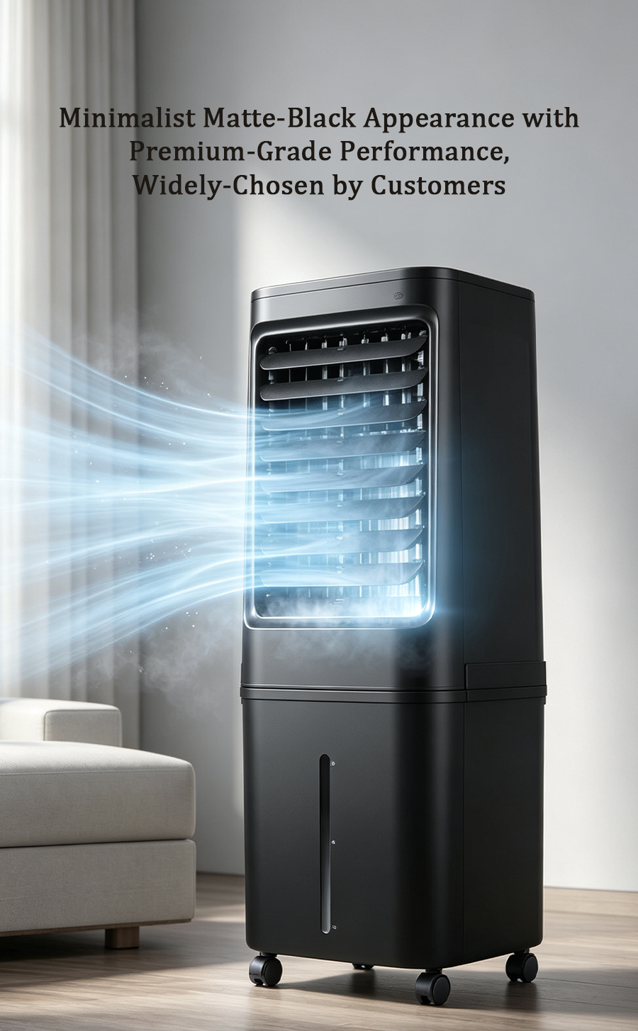 40L Large Capacity Evaporative Air Cooler, Portable Water Cooling Fan, 3-in-1 Household & Commercial Air Cooler