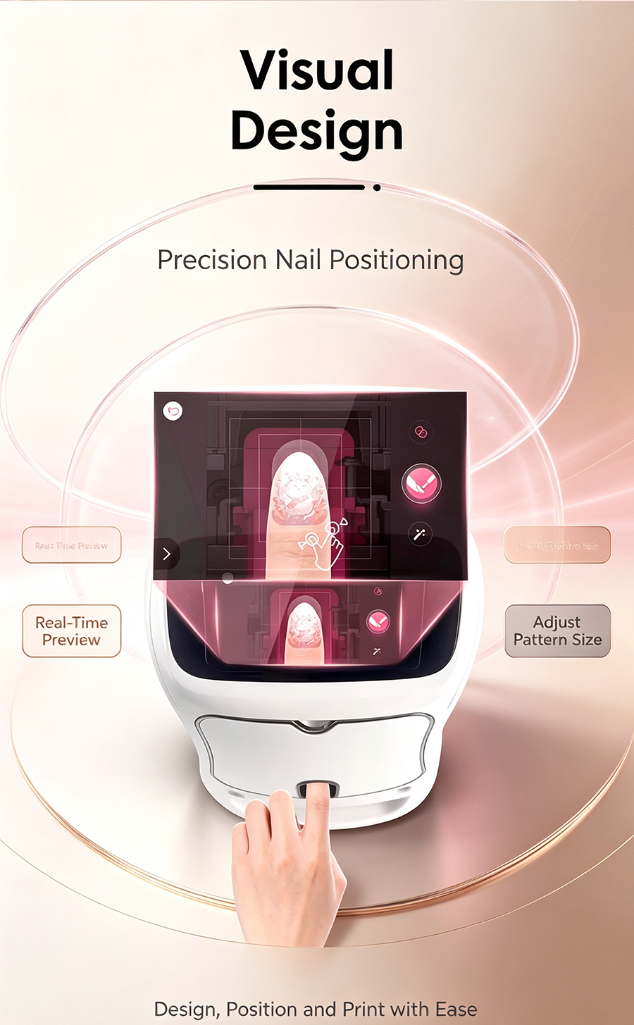 All-in-one Smart Nail Printer with Built-in UV Curing Lamp, Touch Screen Auto Nail Printing Machine for Nail Salon Business & Side Hustle