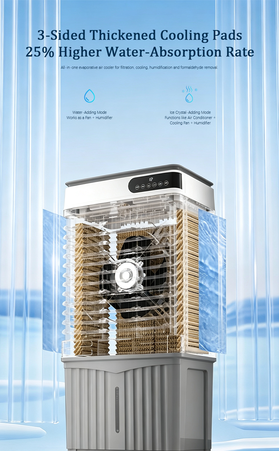High-Capacity Portable Evaporative Air Cooler for Large Spaces