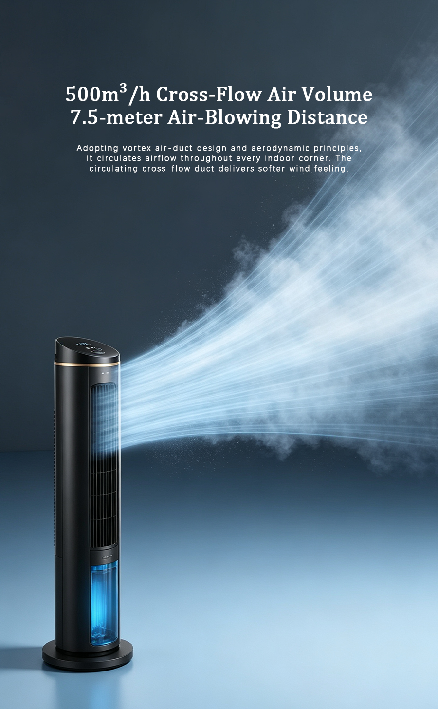 Tower Evaporative Air Cooler, Negative Ion Humidifying Cooling Tower Fan, Quiet Air Cooler with Remote Control
