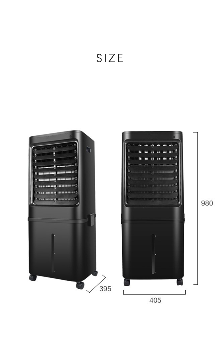 40L Large Capacity Evaporative Air Cooler, Portable Water Cooling Fan, 3-in-1 Household & Commercial Air Cooler