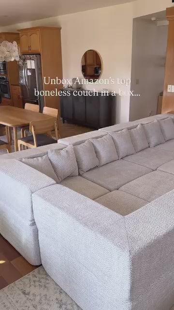 MONVANE 8-Seat U-Shaped Modular Chenille Sectional Sofa — product demonstration